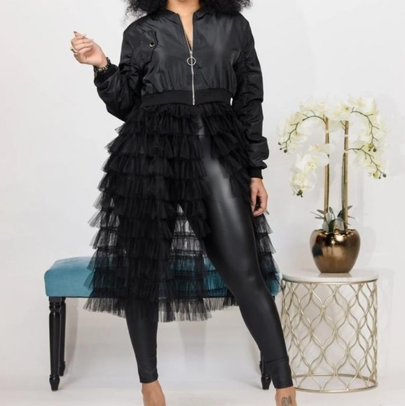 Black Ruffle Jacket - Picture 4 of 11